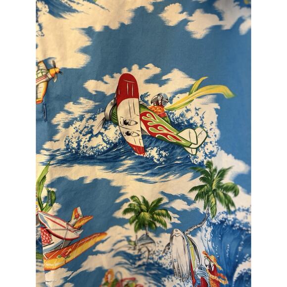 Pacific Legend Hawaiian Shirt Mens Size L Made In Hawaii Cotton Blue Water - Picture 4 of 14